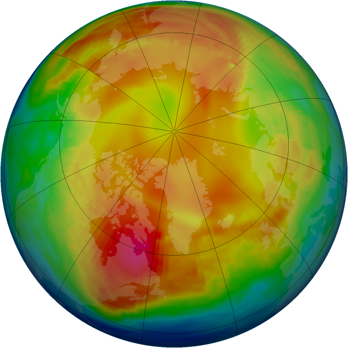 Arctic ozone map for 26 January 1985